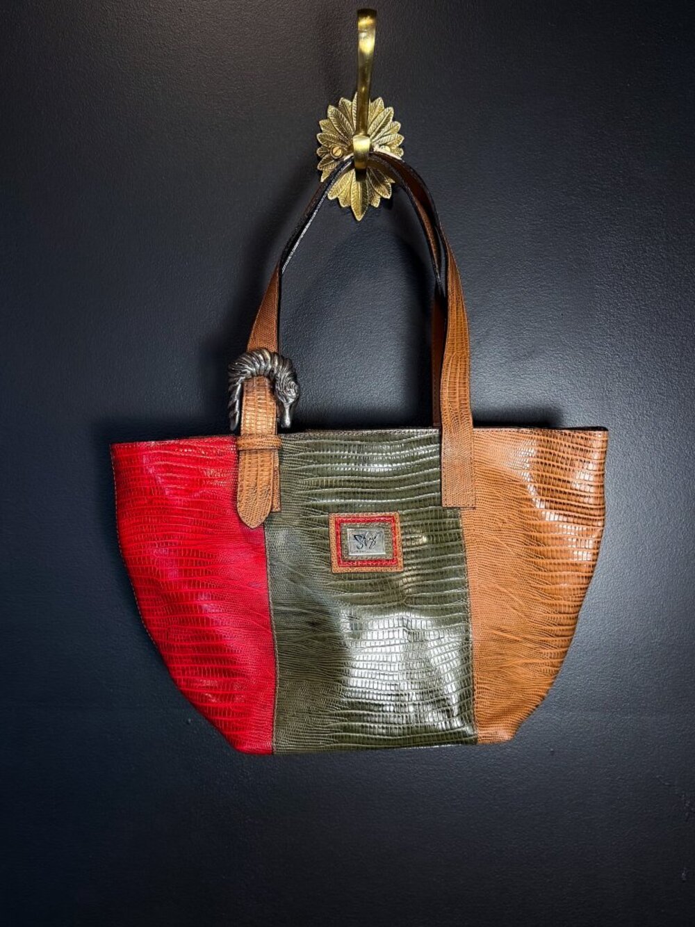 Vintage Tri Tone Horse Buckle Handbag